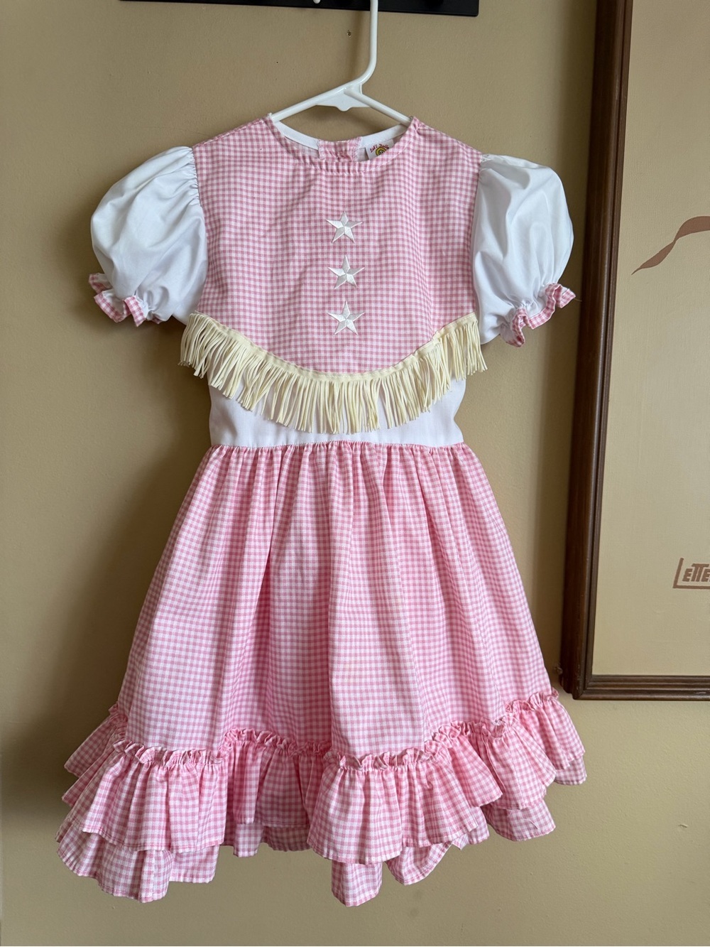 Vintage Lid’l Dolly’s Pink Gingham Western Cowgirl Dress Size 6
